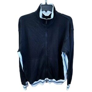 Christian Dior Monsieur Fleece Track Jacket L Full Zip Pockets Black Vntg